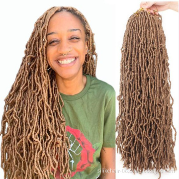 36 inch Brown Long Goddess Braiding Dreadlocks Hair For Black Women Nu Locs Crochet Braid Hair Synthetic Faux Locs Extension